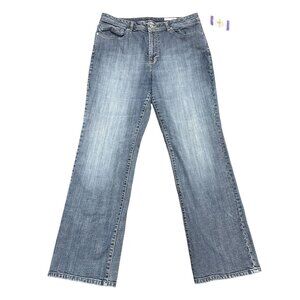 Vintage Chicos Platinum 2.5 Denim Womens 14 Wide Leg Blue Jeans High Waisted